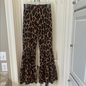 Leopard Print Flared Pants